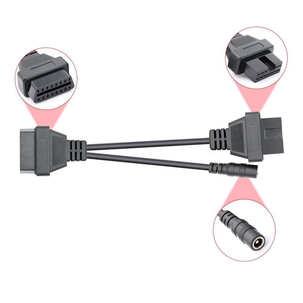 12pin till 16 Pin OBDII Connector för Mitsubishi Adapterkabel