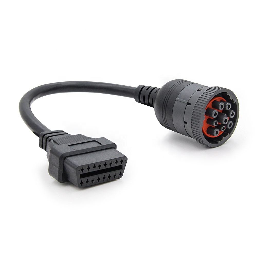 J1939 9pin till OBD2-adapter för Cummins lastbilsdiagnos