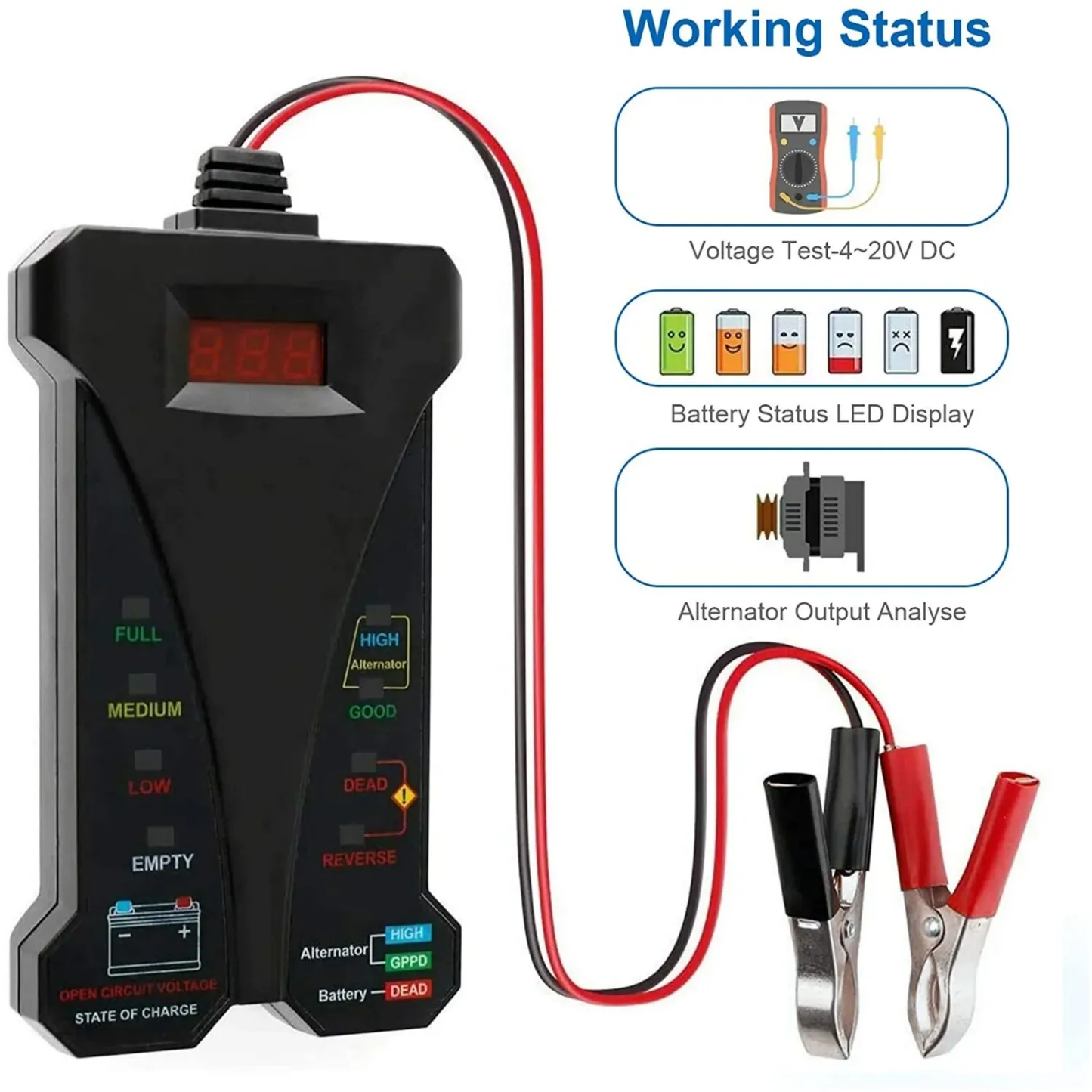 Jfind Analyzer 12V Batteritestare och Laddningssystem CNBJ-805A