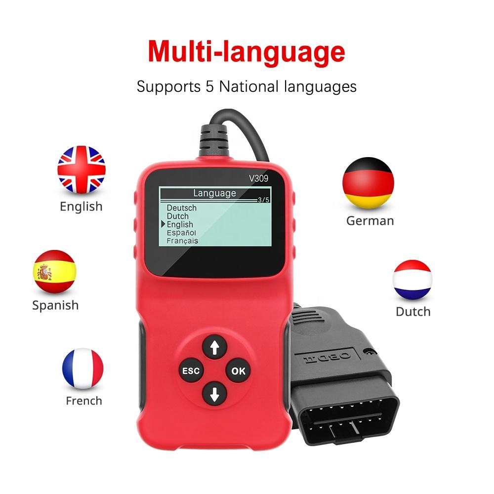 Universal V309 OBDII Scanner - Bilkodläsare och Diagnostikverktyg
