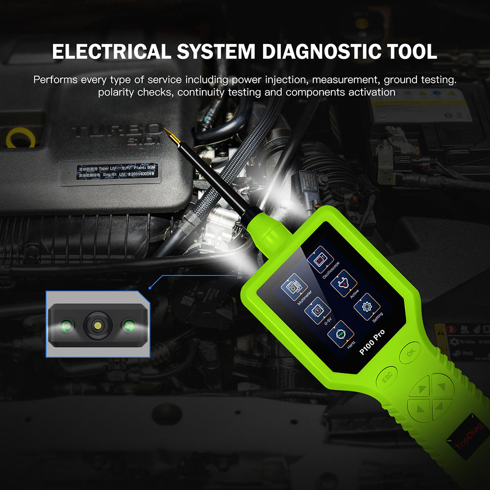 TopDiag Jdiag Power Probe P100 Pro - Elektrisk System Tester
