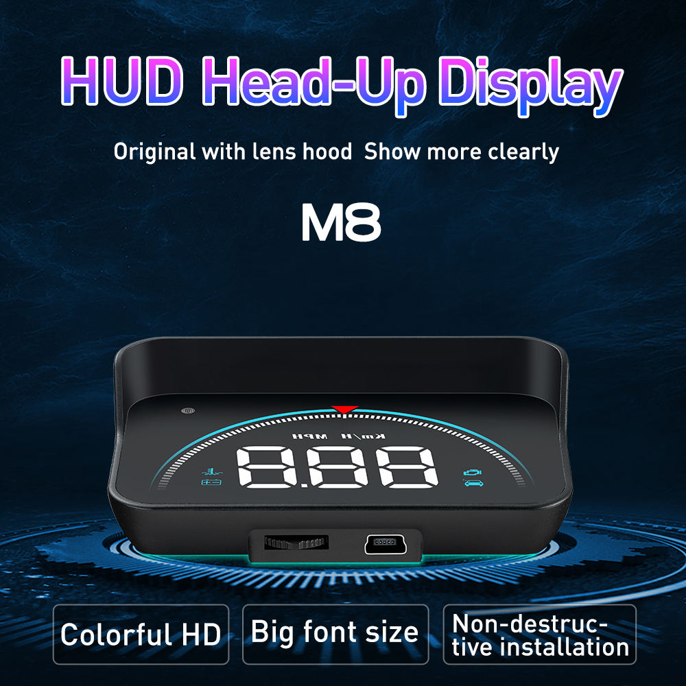 Färgglad Universell HUD Display OBD M8 3.5 tum Tillbehör
