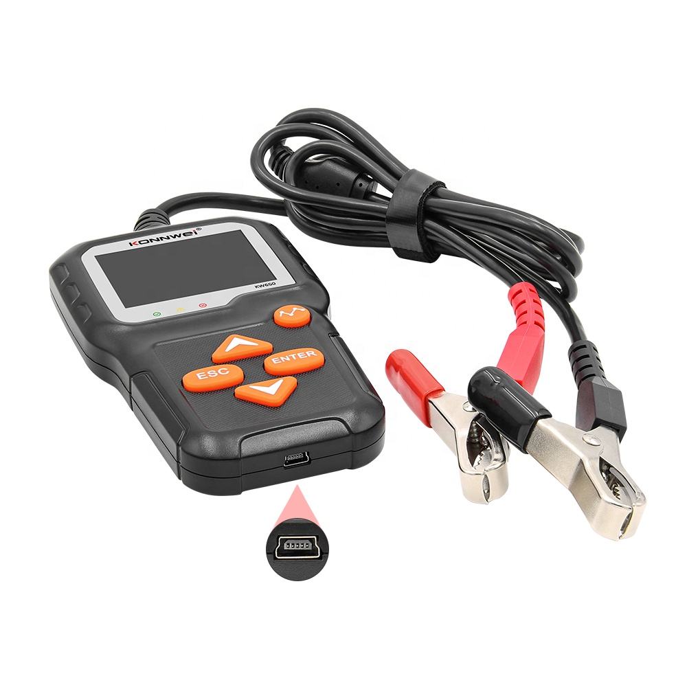 KONNWEI KW650 – Car Battery Tester 12V (100–2000CCA) för hälsokoll, starttest & laddningstest Testverktyg