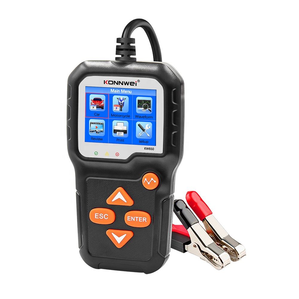KONNWEI KW650 – Car Battery Tester 12V (100–2000CCA) för hälsokoll, starttest & laddningstest Testverktyg