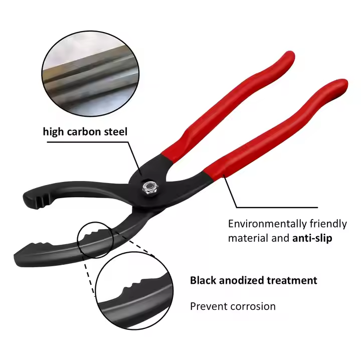 12" Justerbar Oljefiltertång – Låsbara Käftar & Halkfria Handtag Verktyg