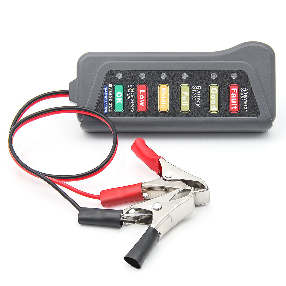 Kraftfull Bilbatteritestare med 6 LED-lampor