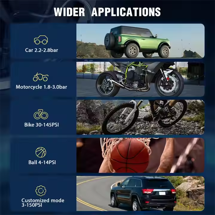 MU-200 Mini Trådlös Elektrisk Bärbar Däckpump Tillbehör