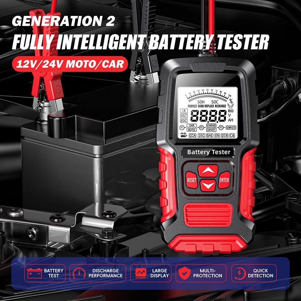 FOXSUR FBT 300 Batteritestare SOH SOC Display 12-24V