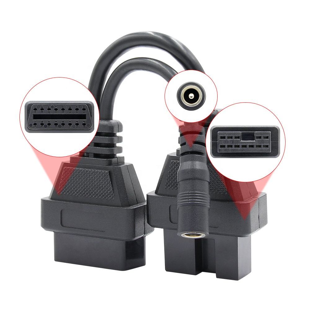 OBD 16-pin hane till 12-pin diagnos kabel för Mitsubishi Adapterkabel