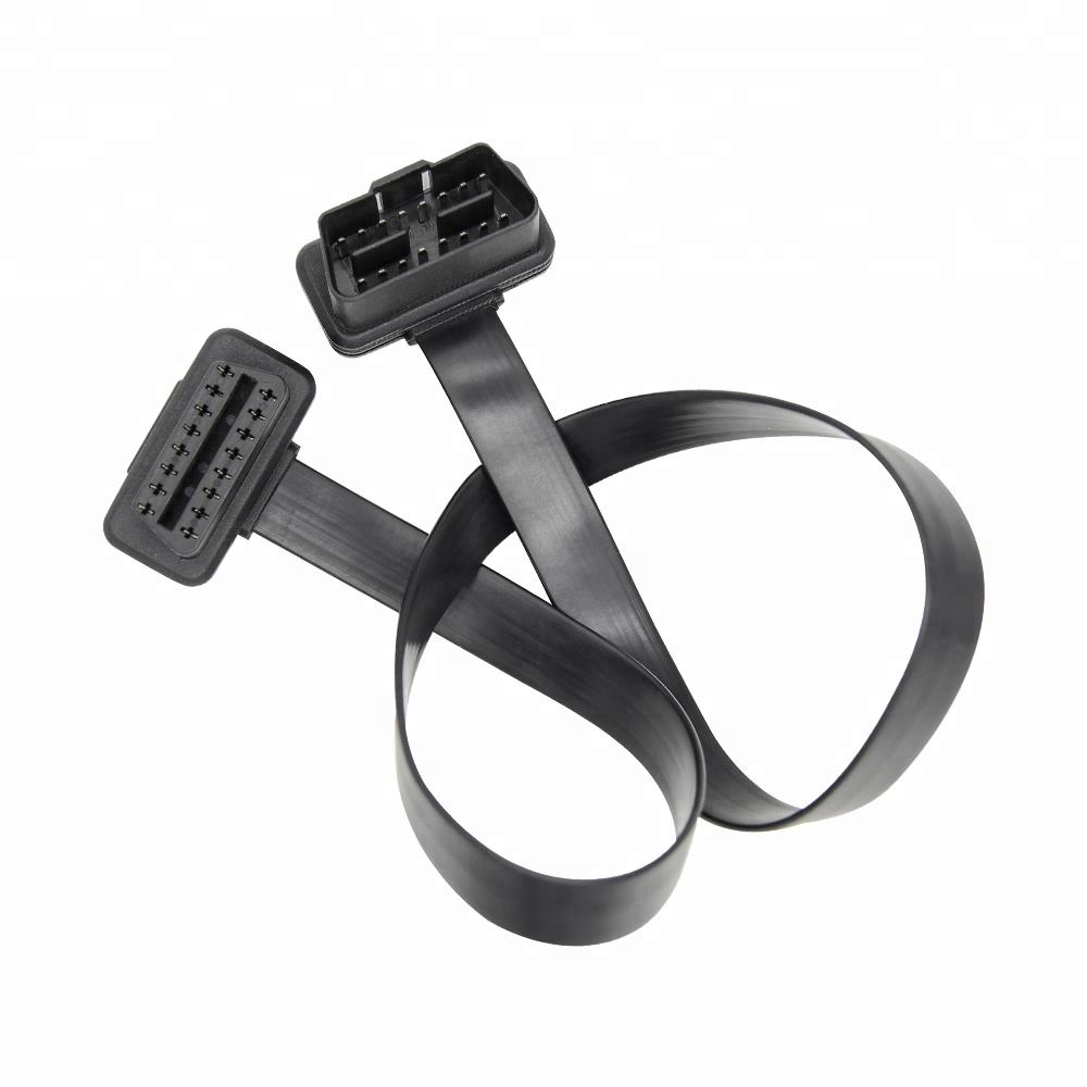 Top Quality 16-pin Male to Female OBD Extension Flat Cable