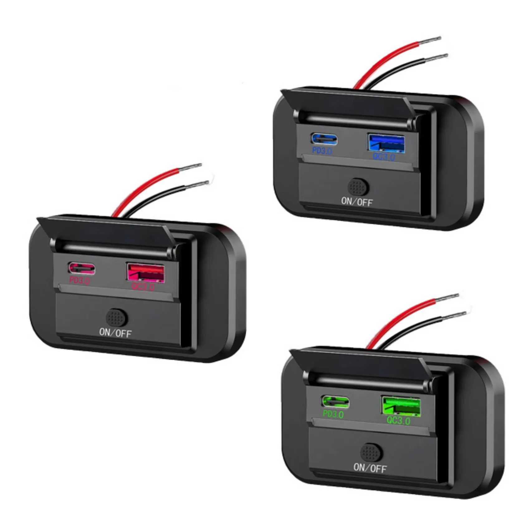 PD3.0+QC3.0 Bil Laddare med Dubbel USB-anslutning Tillbehör