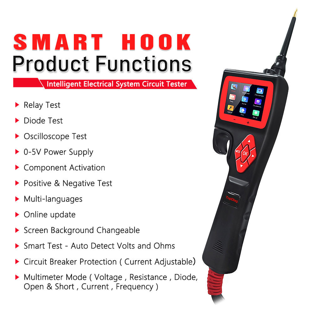 TopDiag Smart Hook P200 Bil Elektrisk System Tester