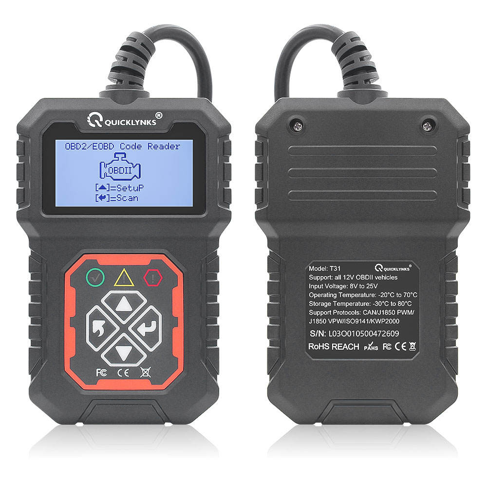 Quicklynks T31 OBD2 Bil Motorfelkodläsare Felkodsläsare