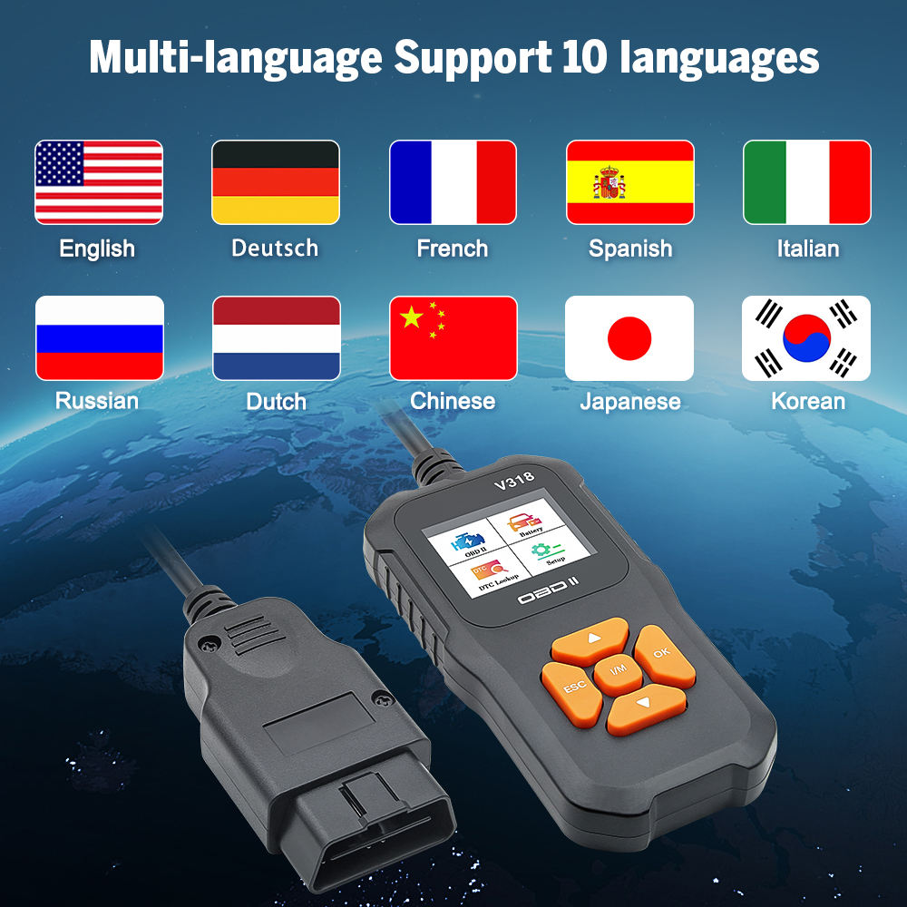 Bildiagnosverktyg V318 med Färgad Skärm - Billig Kodläsare Felkodsläsare