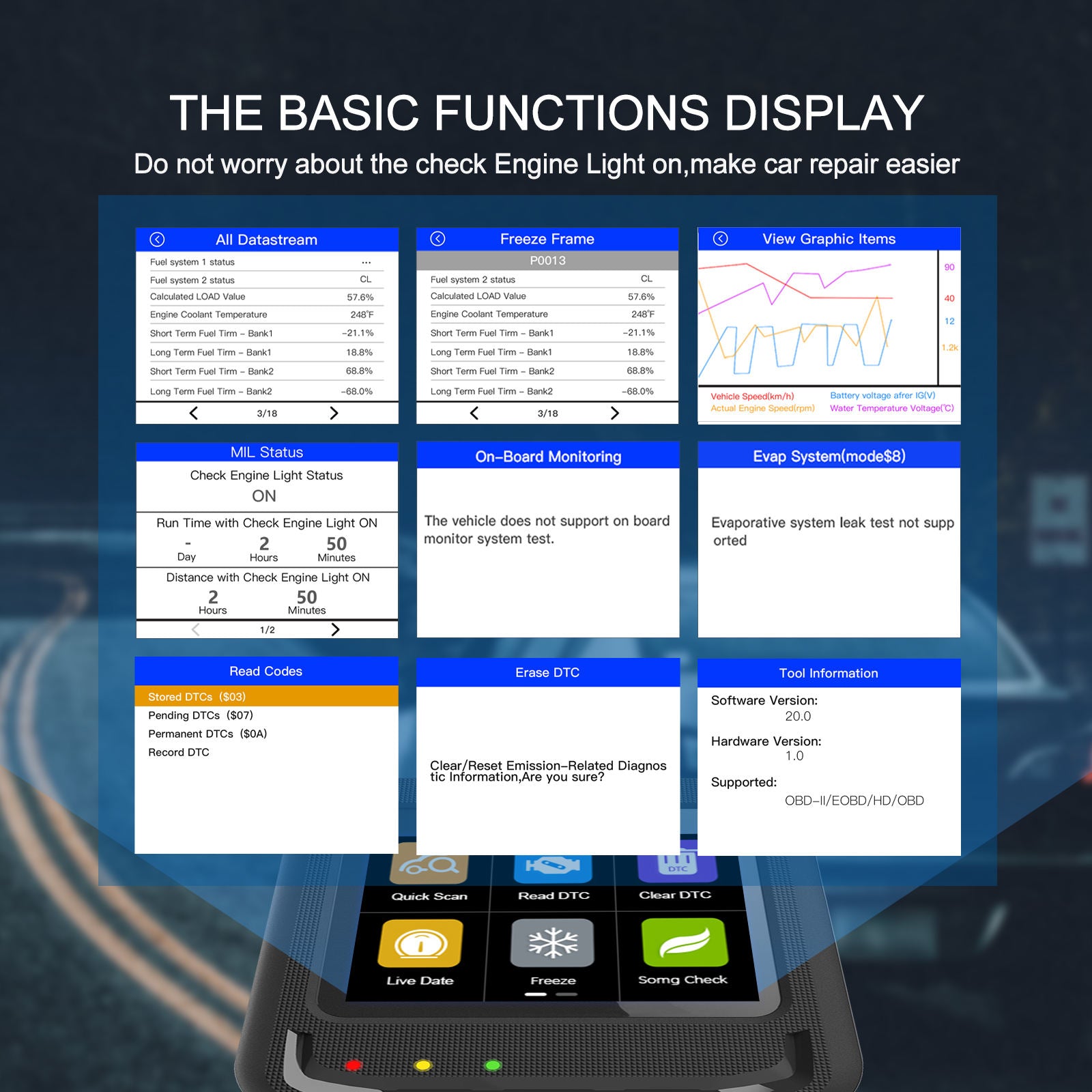 Humzor Nexzcheck NC610 2in1 OBD2 Code Reader Felkodsläsare