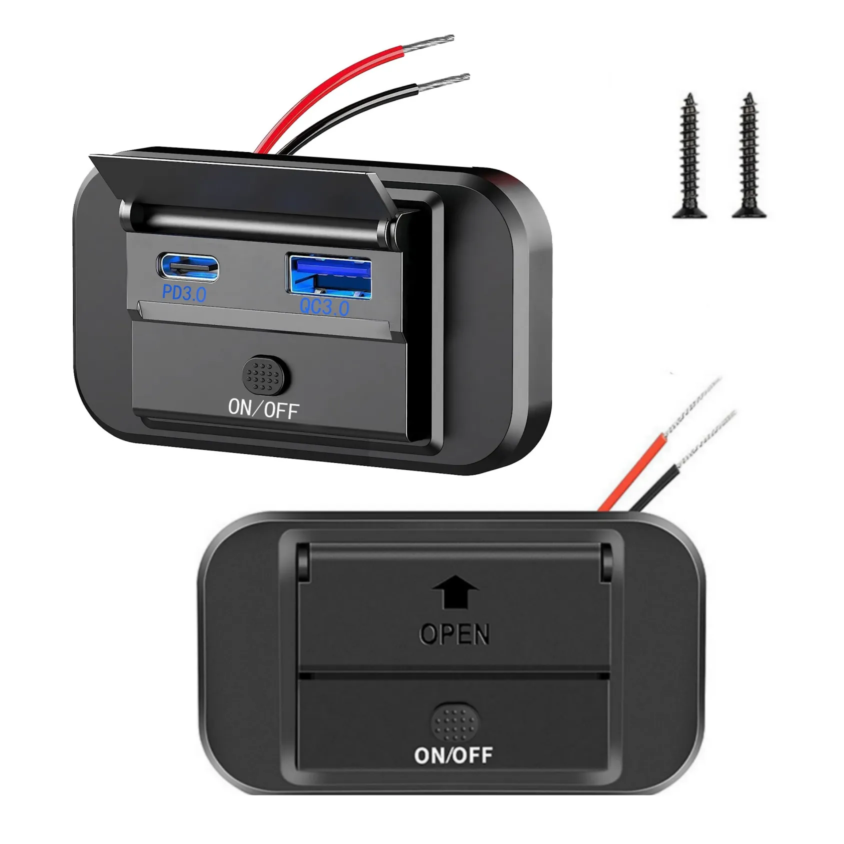 PD3.0+QC3.0 Bil Laddare med Dubbel USB-anslutning Tillbehör