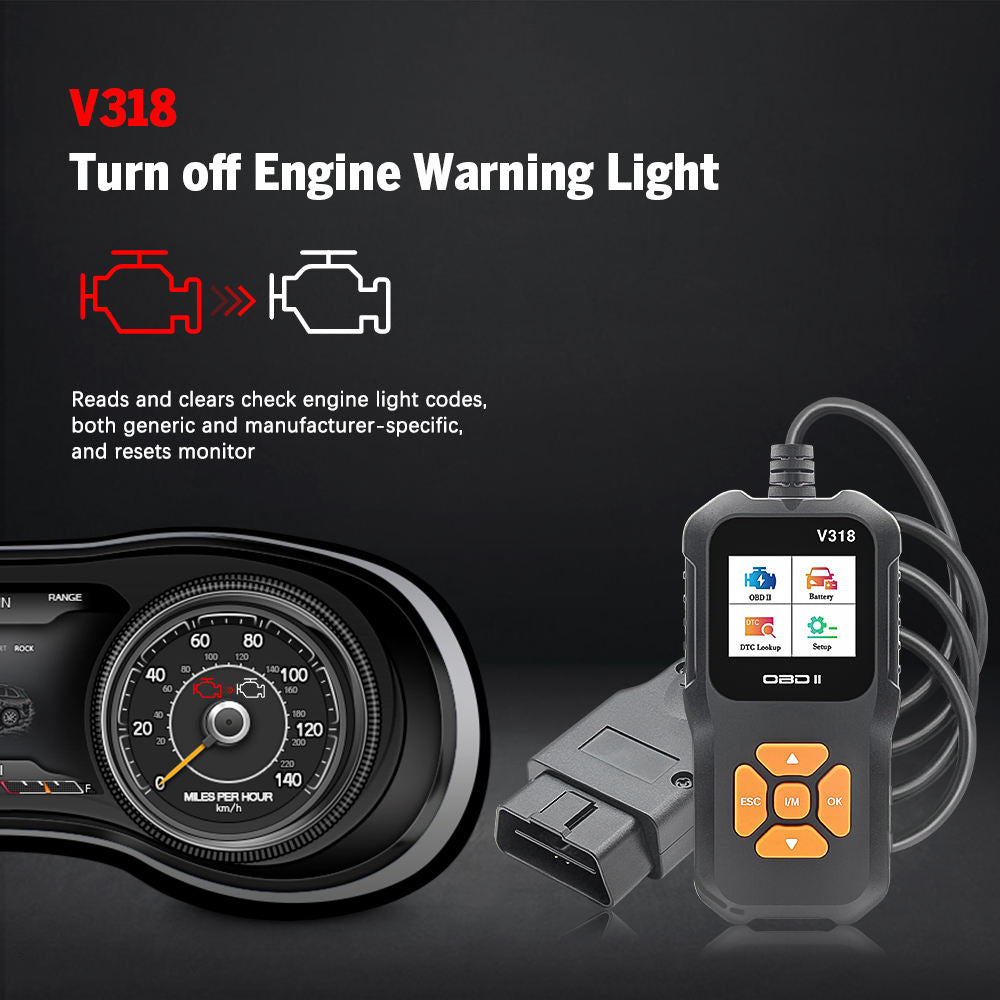 Bildiagnosverktyg V318 med Färgad Skärm - Billig Kodläsare Felkodsläsare