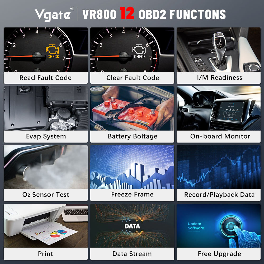 VR800 Vgate OBD2 Felkodsläsare