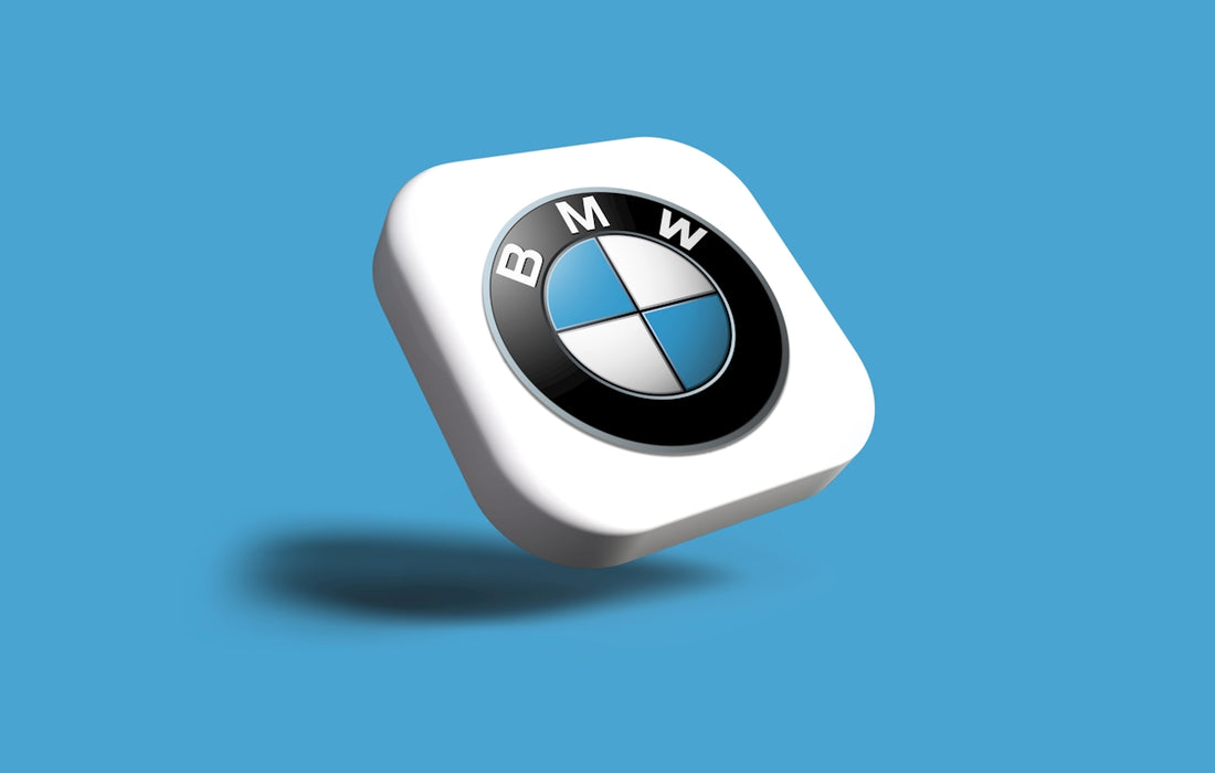 a white dice with a bmw logo on it