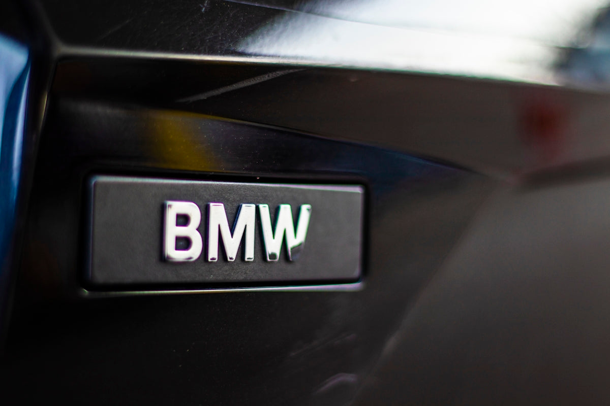 a close up of the bmw logo on a car
