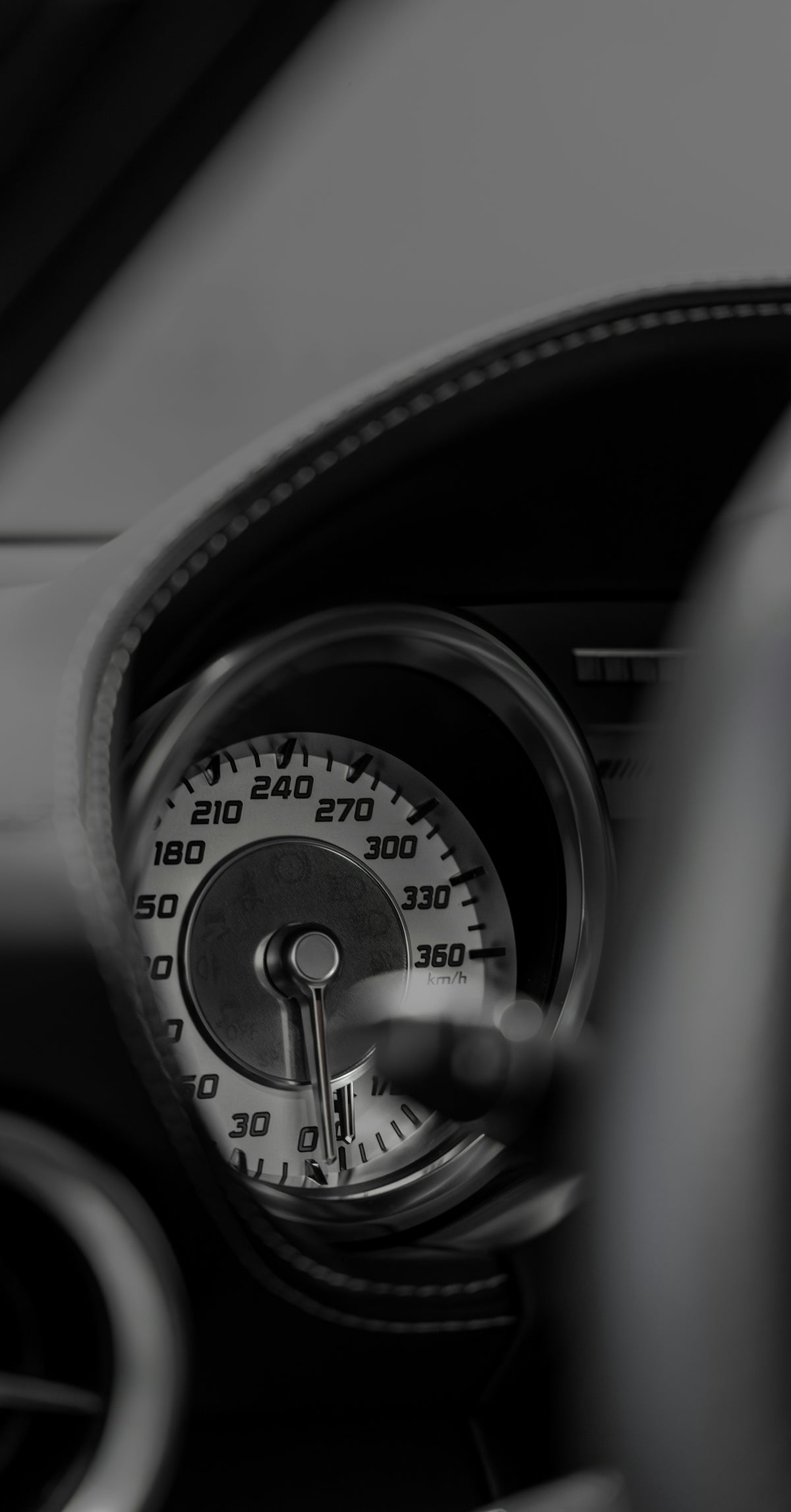 a close up of a speedometer in a car