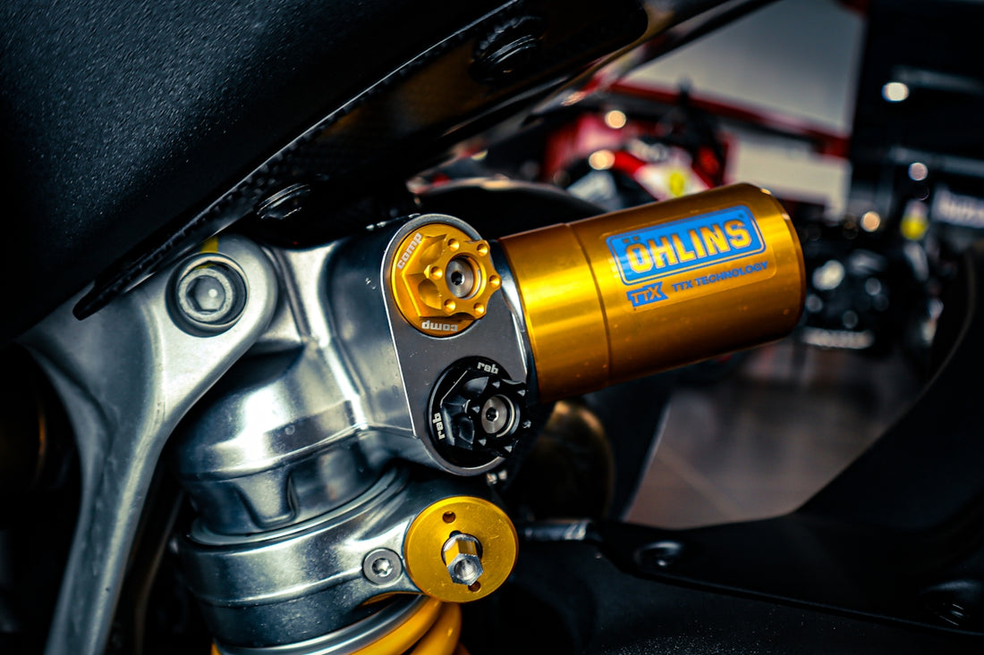 a close up of a motor bike's brake