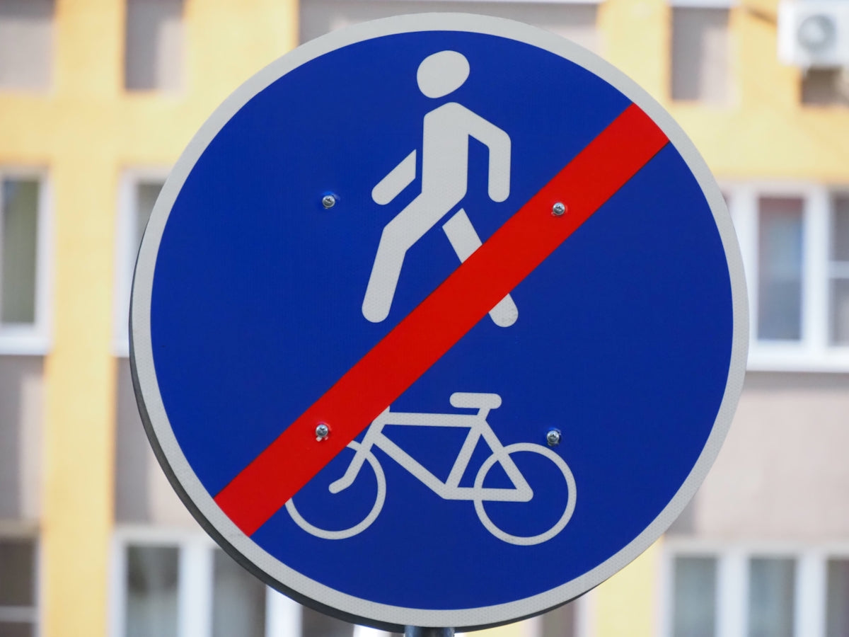 End of a pedestrian and bicycle path.