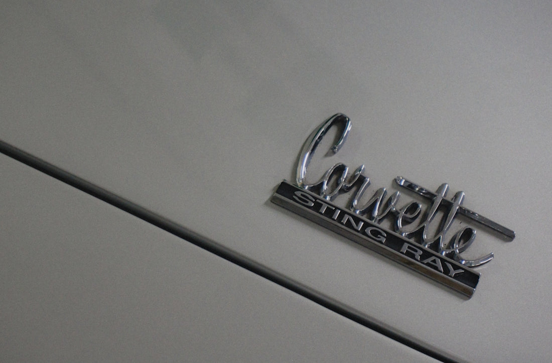 Corvette sting ray emblem on a car