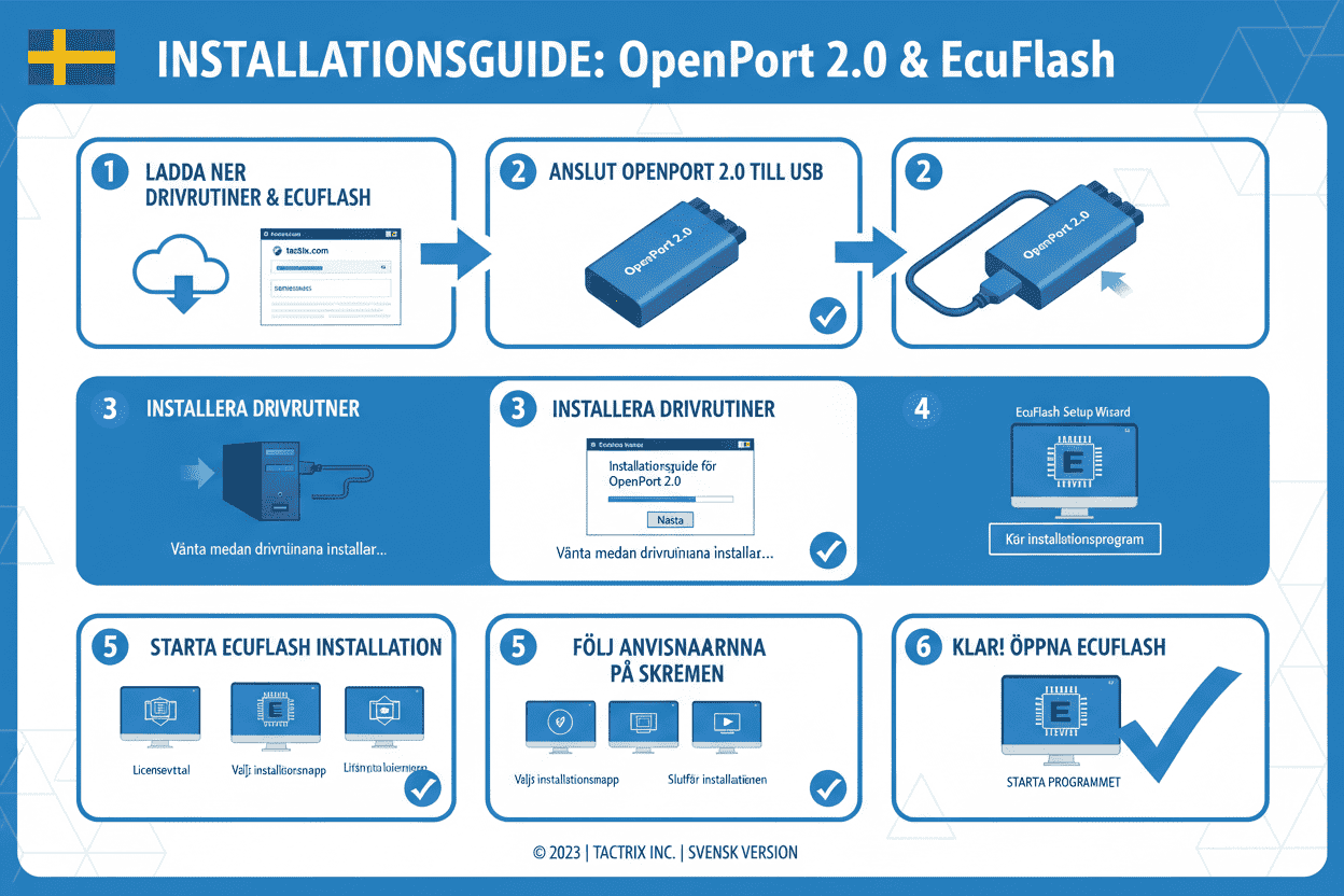 Guide: Install OpenPort 2.0 + EcuFlash – Felkodsläsare