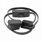 16 - pin Flat OBD2 Förlängningskabel 60cm med Switch - Felkodsläsare