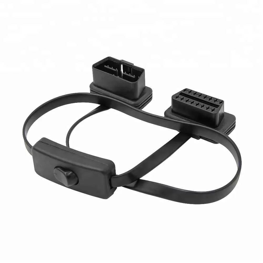 16 - pin Flat OBD2 Förlängningskabel 60cm med Switch - Felkodsläsare
