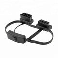 16 - pin Flat OBD2 Förlängningskabel 60cm med Switch - Felkodsläsare