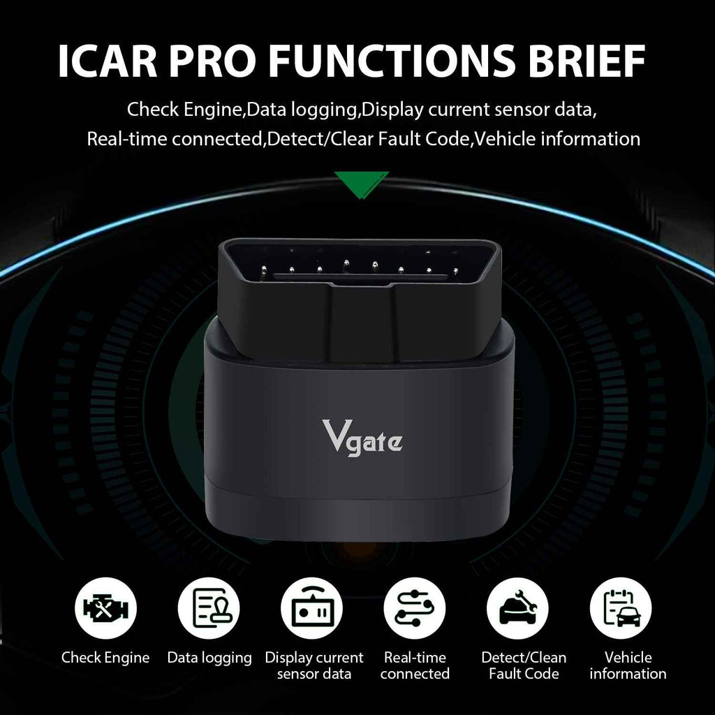 ELM327 Vgate iCar Pro 2S V2.3 Can-BUS Felkodskodläsare OBD2 Stöd för Elbilar