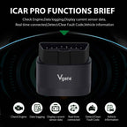 ELM327 Vgate iCar Pro 2S V2.3 Can-BUS Felkodskodläsare OBD2 Stöd för Elbilar