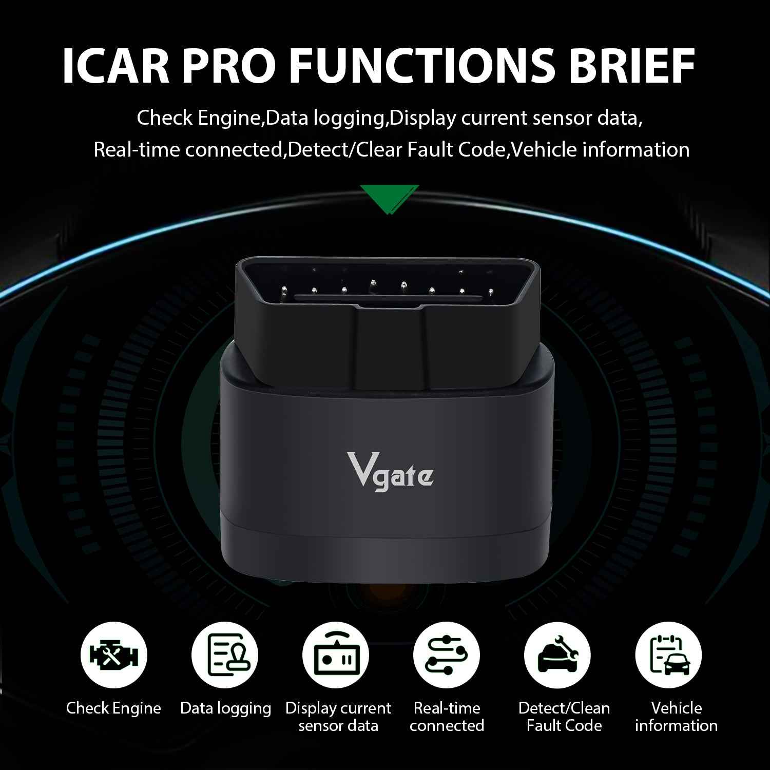 ELM327 Vgate iCar Pro 2S V2.3 Can-BUS Felkodskodläsare OBD2 Stöd för Elbilar