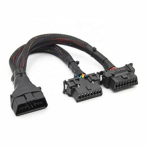 30cm OBD2 Elbow Extensionkabel med 1 hane till 2 honor - Felkodsläsare