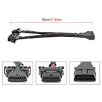 30cm OBD2 Elbow Extensionkabel med 1 hane till 2 honor - Felkodsläsare