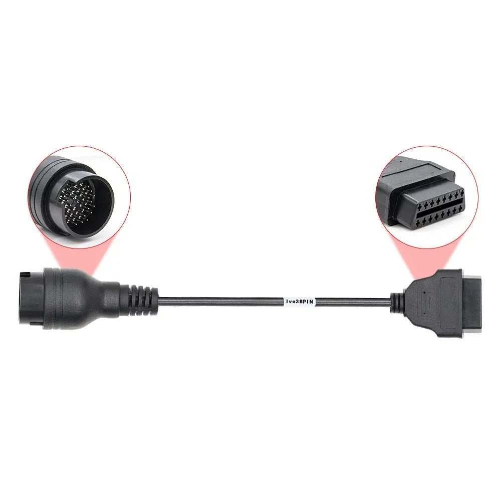 38 - pin OBD Connector OBD1 till OBD2 Adapter för Iveco Truck - Felkodsläsare