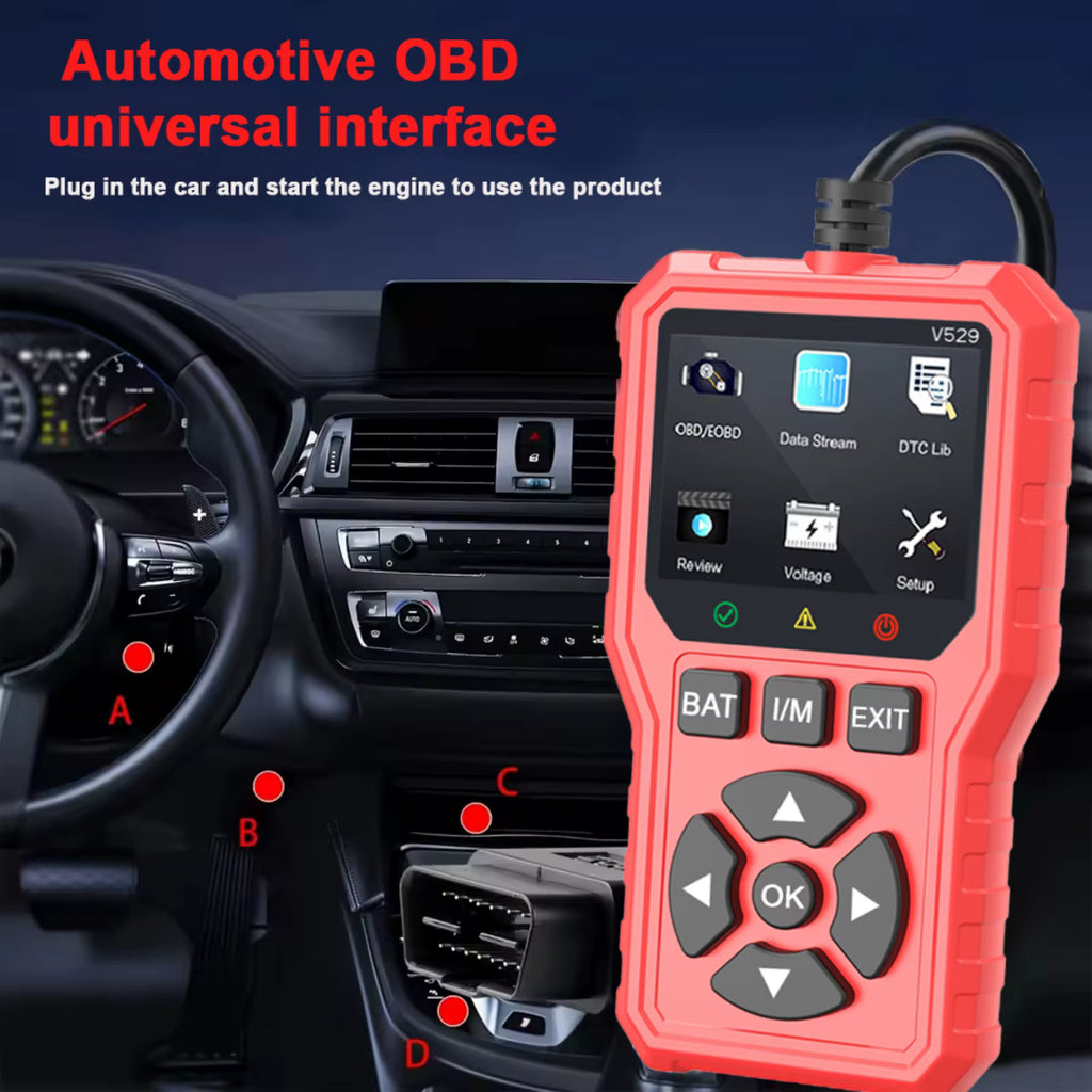 FOXSUR V529 OBD2 Scanner – Felkodsläsare för bil 1996+ Felkodsläsare