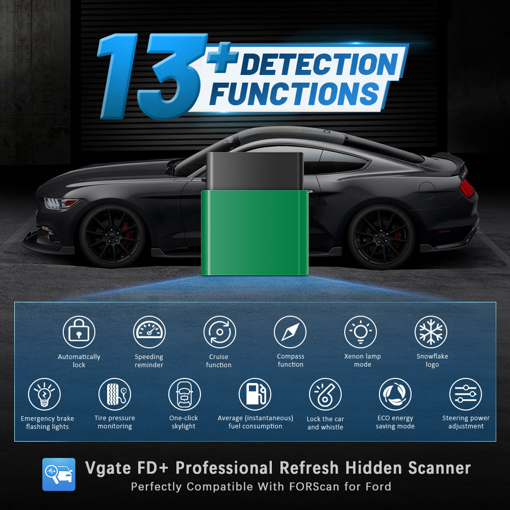 Vgate VLinker FD+ BT4.0 OBD2 Scanner för iOS Android