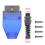 OBD2 16PIN Manlig Adapter - Blå 12V Kabelanslutning