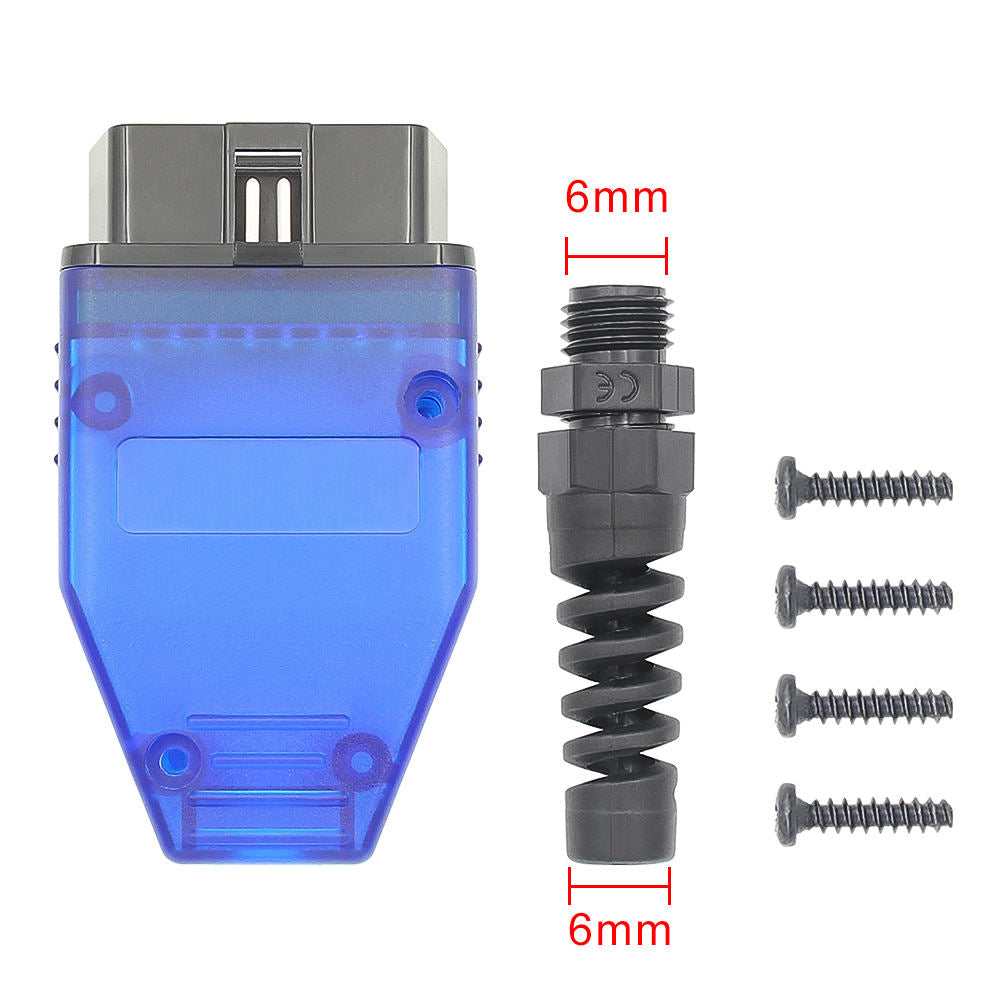 OBD2 16PIN Manlig Adapter - Blå 12V Kabelanslutning