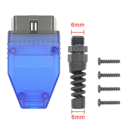 OBD2 16PIN Manlig Adapter - Blå 12V Kabelanslutning