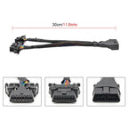 30cm OBD2 Elbow Extensionkabel med 1 hane till 2 honor Adapterkabel