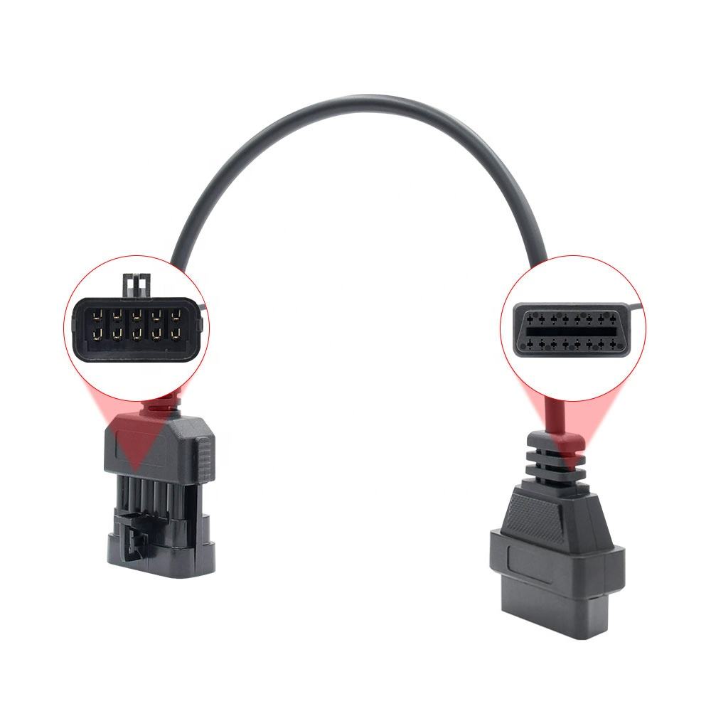 OBD1 till OBD2 Kabel 10 PIN OBD Adapter 16 PIN OBDII Bil Kabel för OPEL