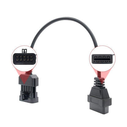 OBD1 till OBD2 Kabel 10 PIN OBD Adapter 16 PIN OBDII Bil Kabel för OPEL