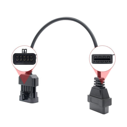 OBD1 till OBD2 Kabel 10 PIN OBD Adapter 16 PIN OBDII Bil Kabel för OPEL