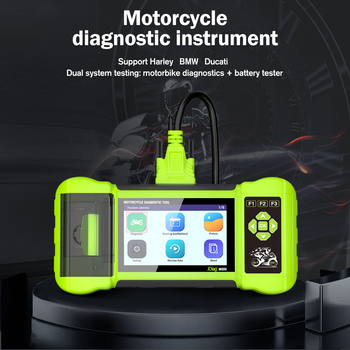 Jdiag M300 Motorcykeldiagnosverktyg med 5.0'' Display