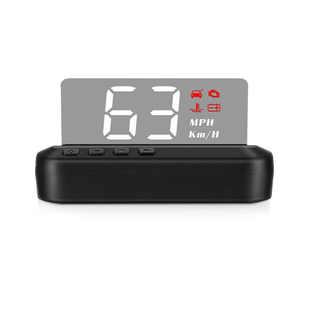 3 Tum C100 Speedometer Alarm Bil HUD Trådlös Head-Up Display OBD2
