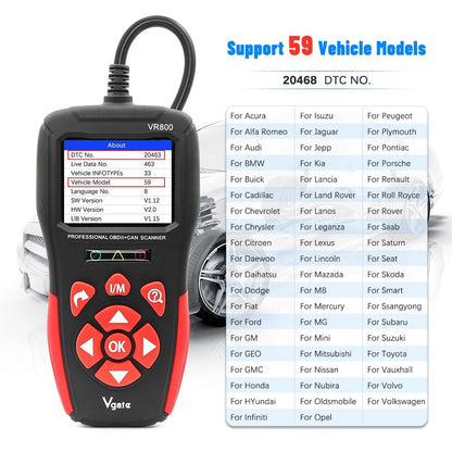 VR800 Vgate OBD2 Felkodsläsare